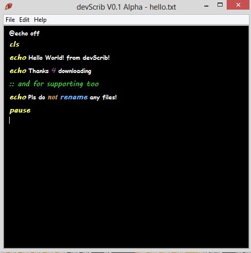devScrib 0.1.20 Alpha software screenshot