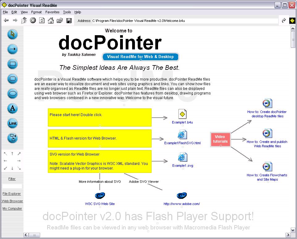 docPointer Visual ReadMe 2.0 software screenshot