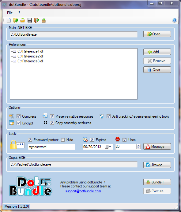dotBundle 1.5.3.0 software screenshot