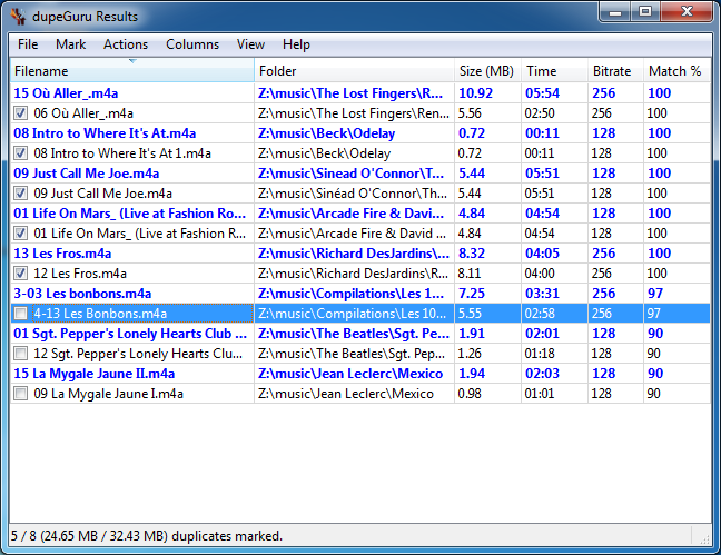 dupeGuru Music Edition 6.8.1 software screenshot
