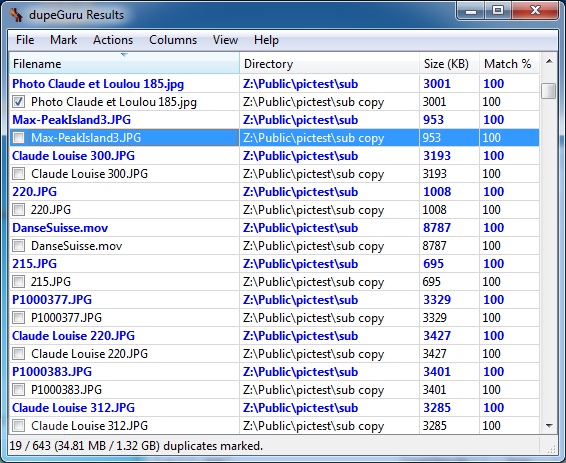 dupeGuru 3.6.0 software screenshot