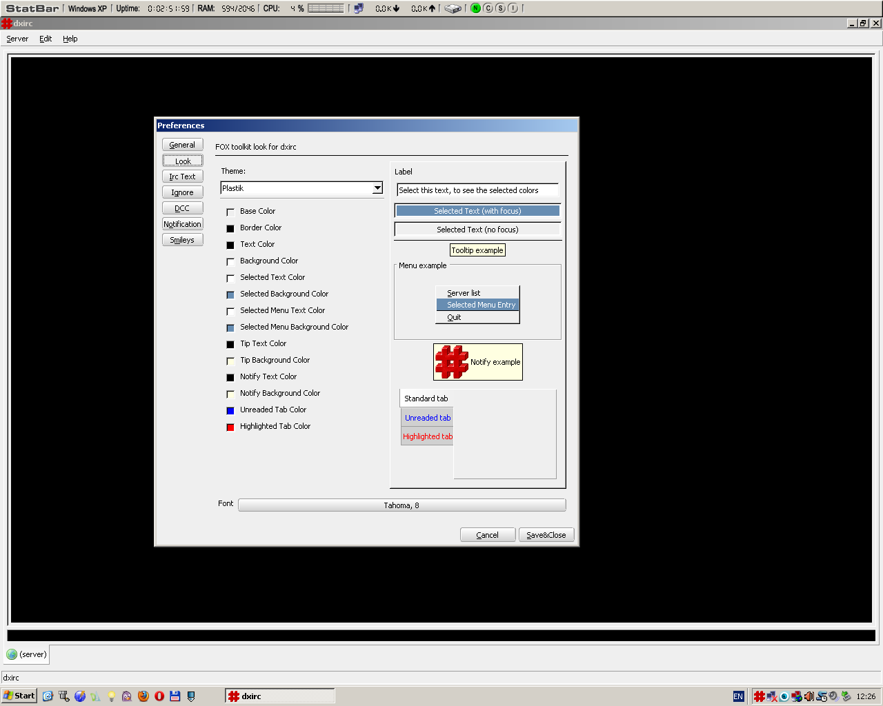 dxirc 1.30.0 software screenshot