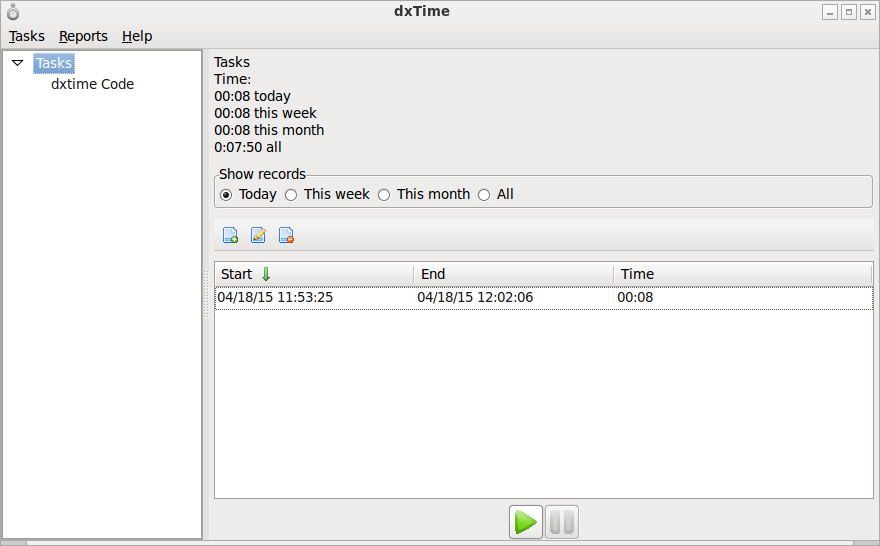dxtime 1.2.0 software screenshot