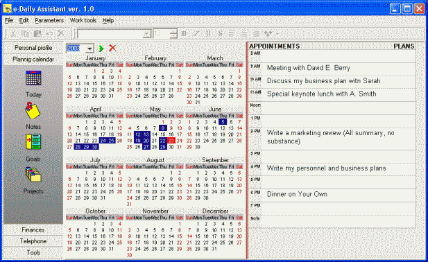 e-Daily Assistant 1.0 software screenshot