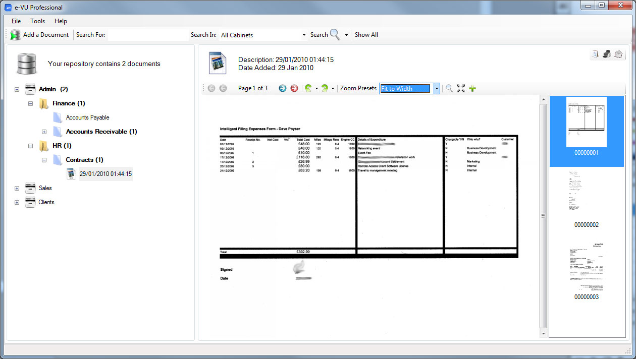 e-VU Professional 4.1.1 software screenshot