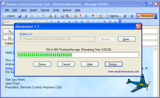eAnnouncer 4.0 software screenshot