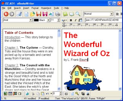 eBooksWriter PRO 2011.21.262 software screenshot