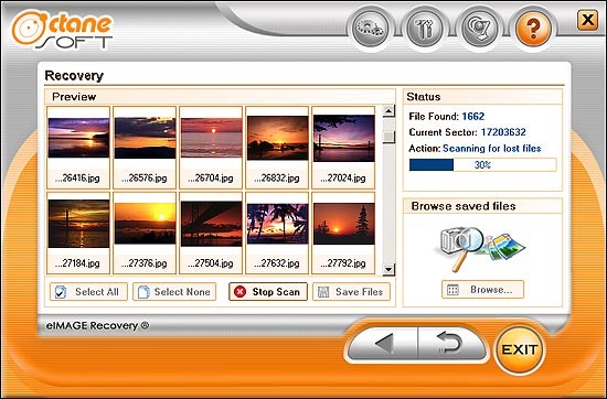 eIMAGE Recovery 3.0 software screenshot