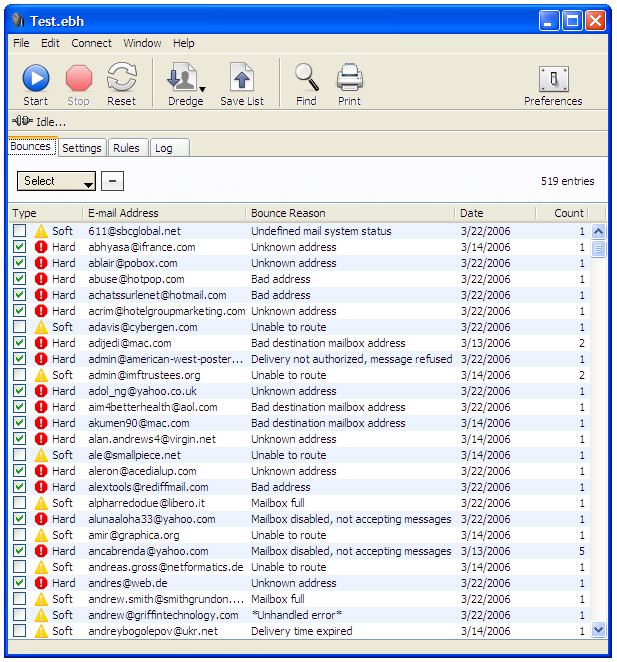 eMail Bounce Handler 3.8.4 software screenshot