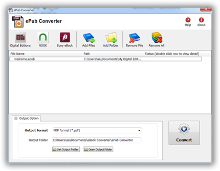 ePub Converter 3.17.1029.375 software screenshot