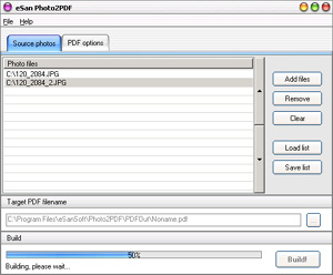 eSan Photo2PDF 1.0 software screenshot