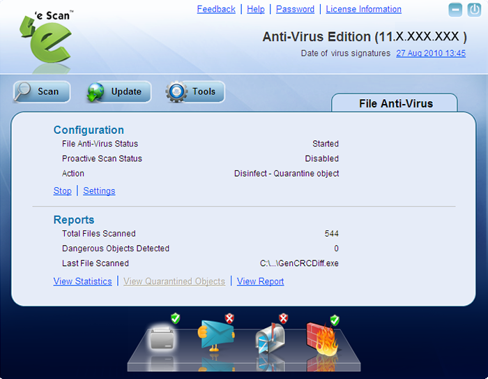eScan Anti-Virus 14.0.1400.1849 software screenshot