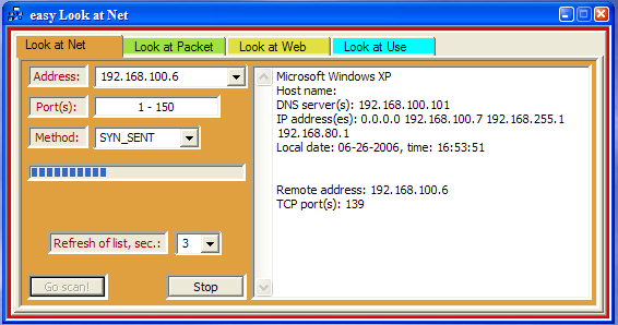 easy Look at Net 0.8.9 software screenshot