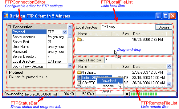 edtFTPnet/PRO 9.1.2 software screenshot