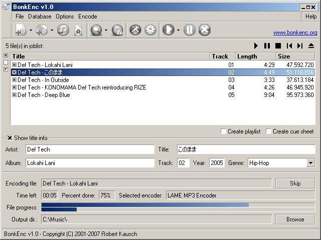 fre:ac 1.0.27 software screenshot