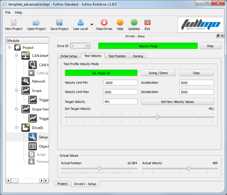 fullmo Kickdrive 1.9.47 software screenshot