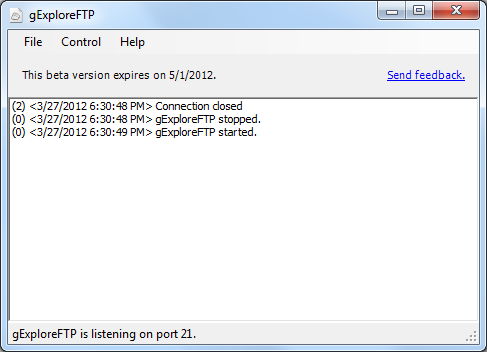 gExploreFTP 1.3.0.0 software screenshot