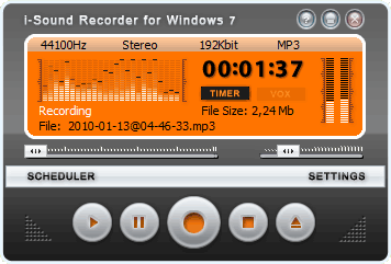 i-Sound Recorder for Windows 7 7.5.0.0 software screenshot