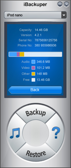 iBackuper 4.5.4 software screenshot