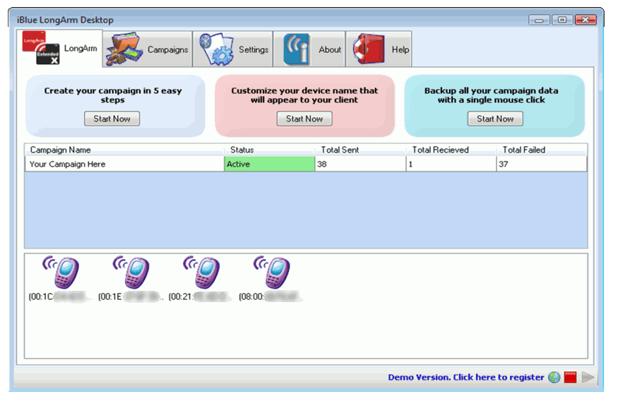 iBlue LongArm Desktop 1.00.00 software screenshot
