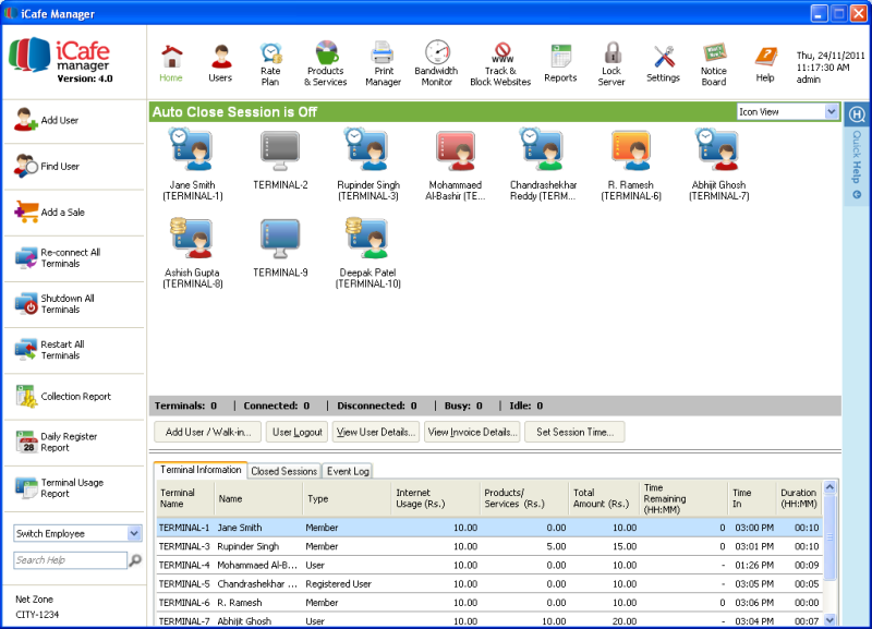 iCafe Manager 4.2 software screenshot