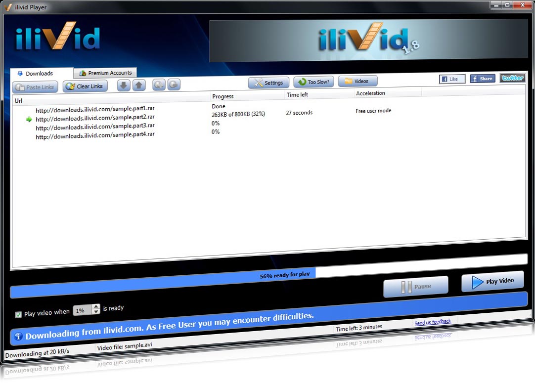 iLivid Download Manager 2.3.0.1672 software screenshot