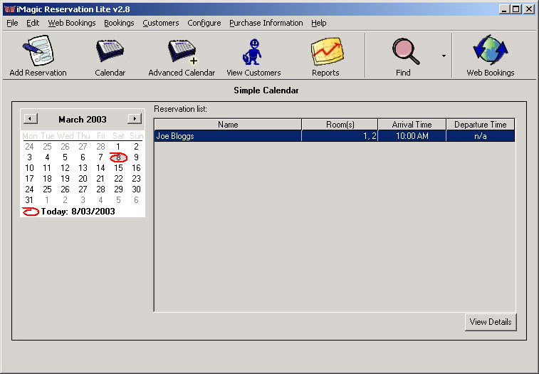iMagic Reservation Lite 1.1 software screenshot