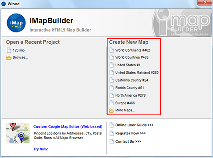 iMapBuilder Interactive HTML5 Map Builder 12.4 software screenshot