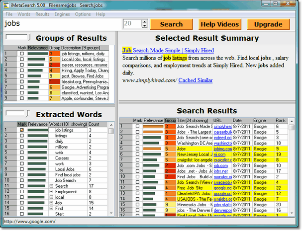 iMetaSearch 5.00 software screenshot