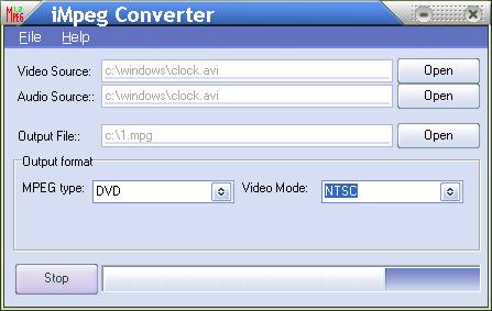iMpeg Converter 3.9 b16 software screenshot