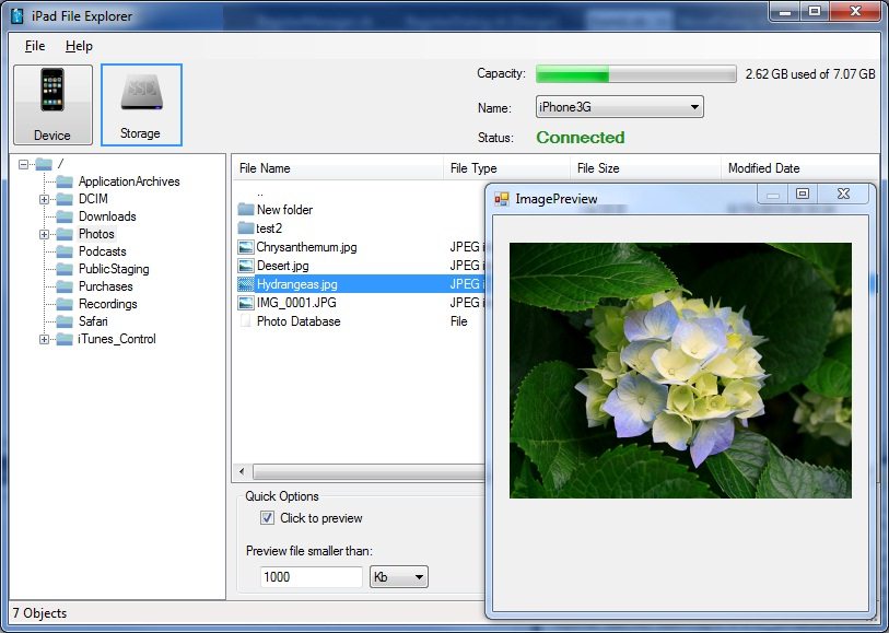iPad File Explorer 2.45 software screenshot