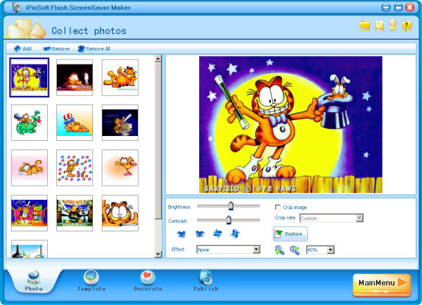 iPixsoft Flash Screensaver Maker 1.9.6 software screenshot