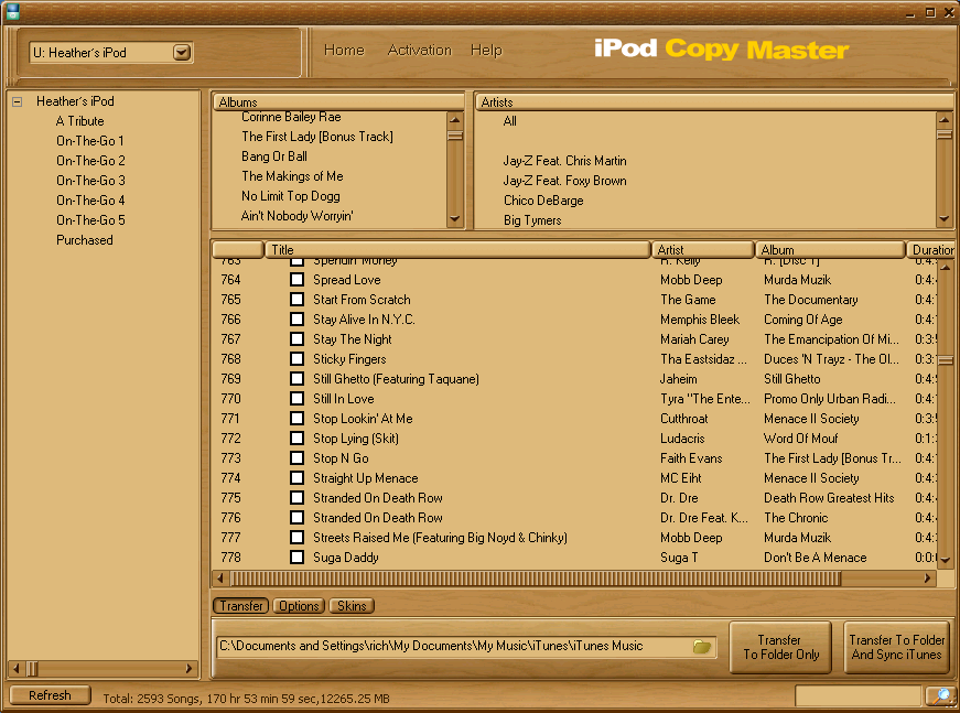 iPod Copy Master 5.6.6.0 software screenshot