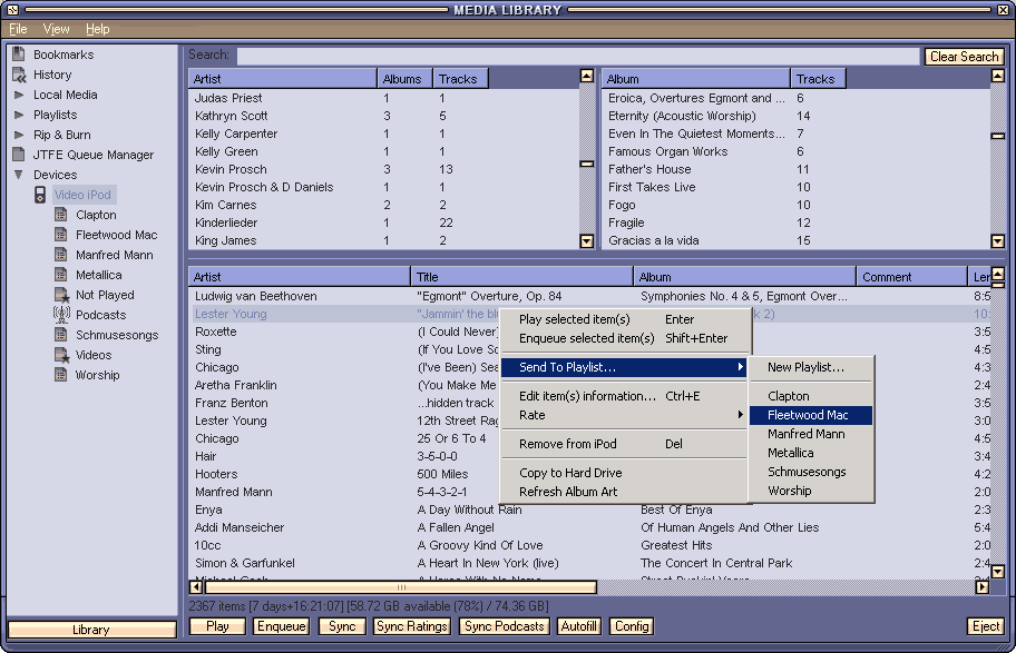 iPod Plug-in for Winamp 3.10 software screenshot