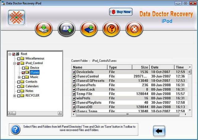 iPod Recovery Software 3.0.1.5 software screenshot
