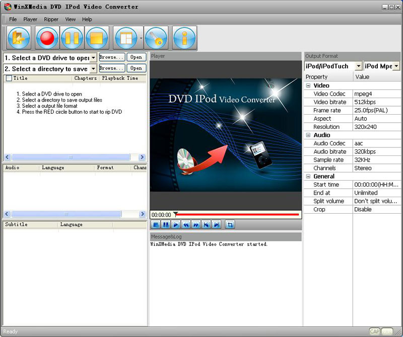 iPod Video Converter 2.01 software screenshot