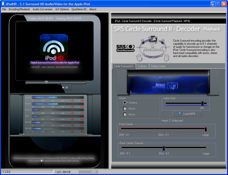 iPodHD 1.3.0.0 software screenshot