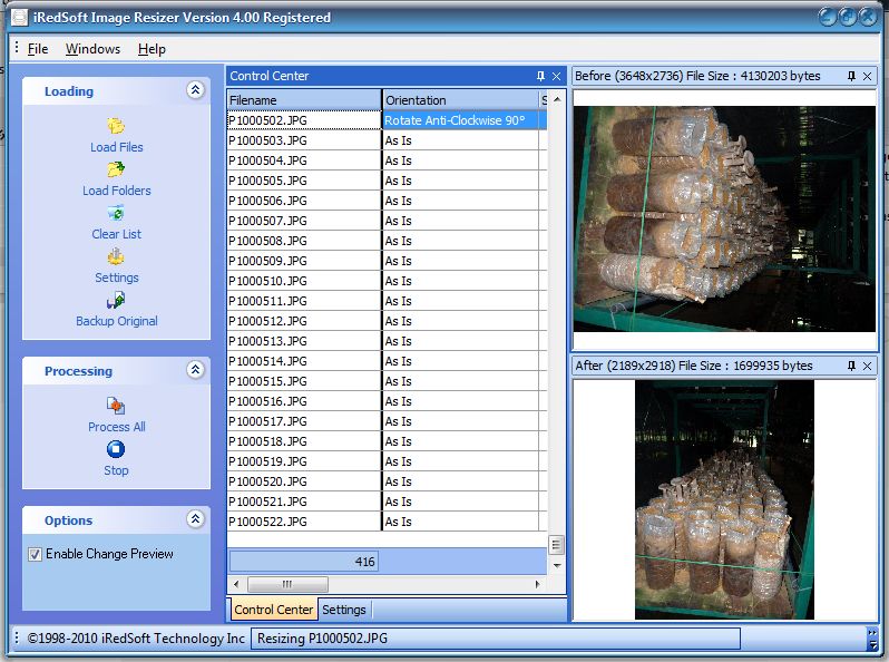 iRedSoft Image Resizer 5.28 software screenshot