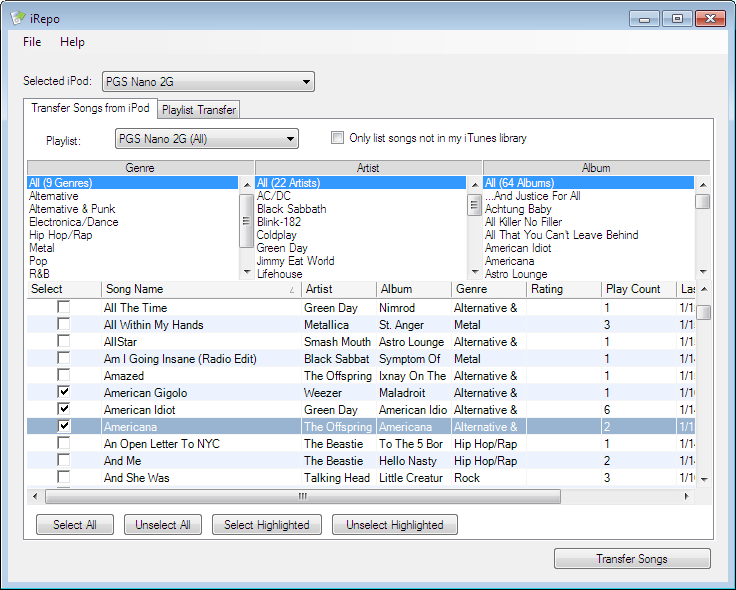 iRepo 5.8.0.0 software screenshot