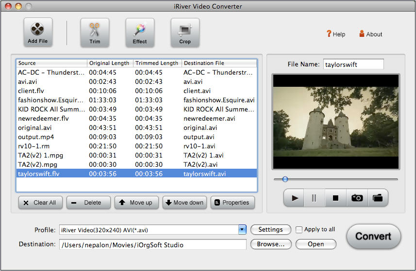 iRiver Converter for Mac 3.2.8 software screenshot