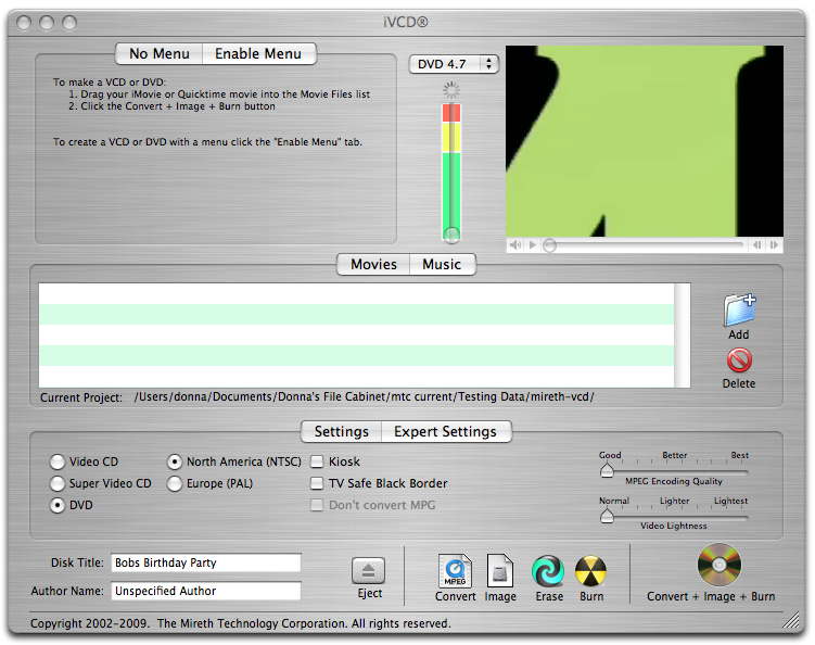 iVCD 3.3 software screenshot