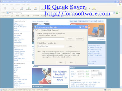 ie quick saver 1.3 software screenshot
