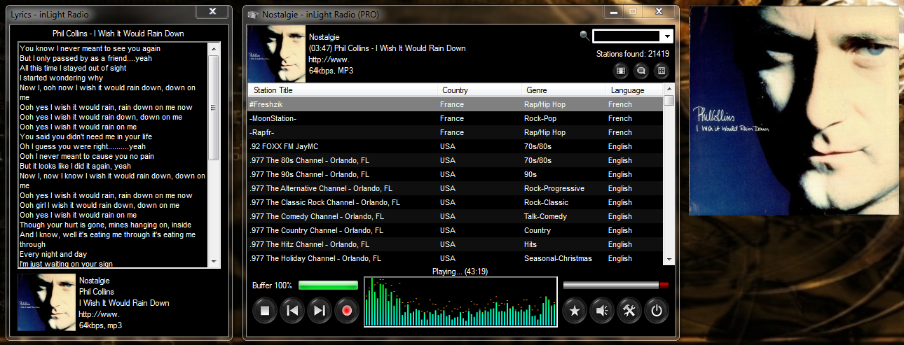 inLight Radio Pro 1.4.9.0 software screenshot