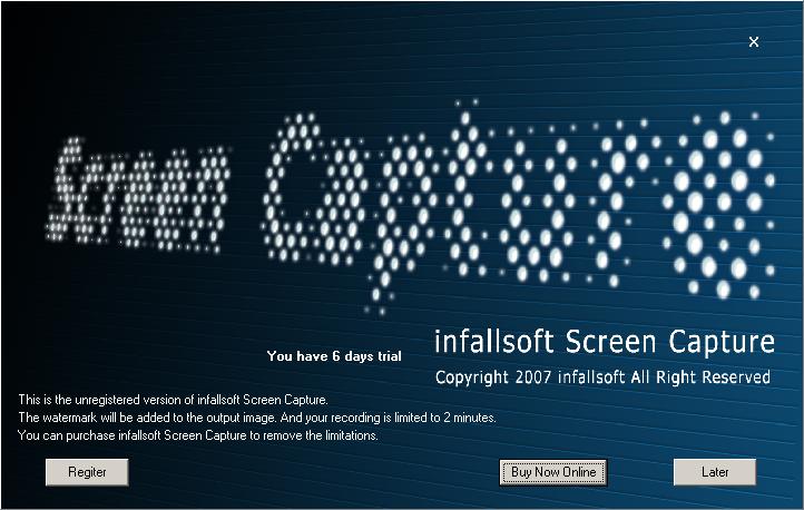 infallsoft Screen Capture 2.64 software screenshot