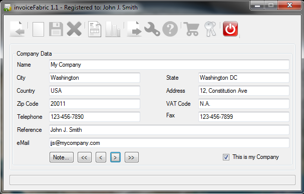 invoiceFabric 1.2.5 software screenshot