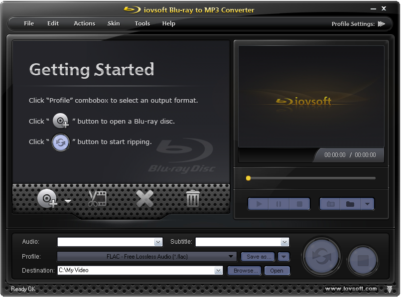iovSoft Blu-ray to MP3 Converter 6.5.9 software screenshot