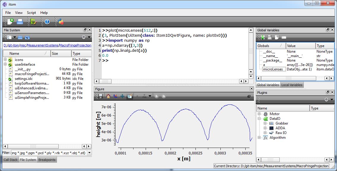 itom 3.0.0 software screenshot