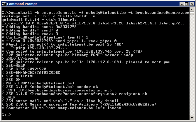 libquickmail 0.1.25 software screenshot
