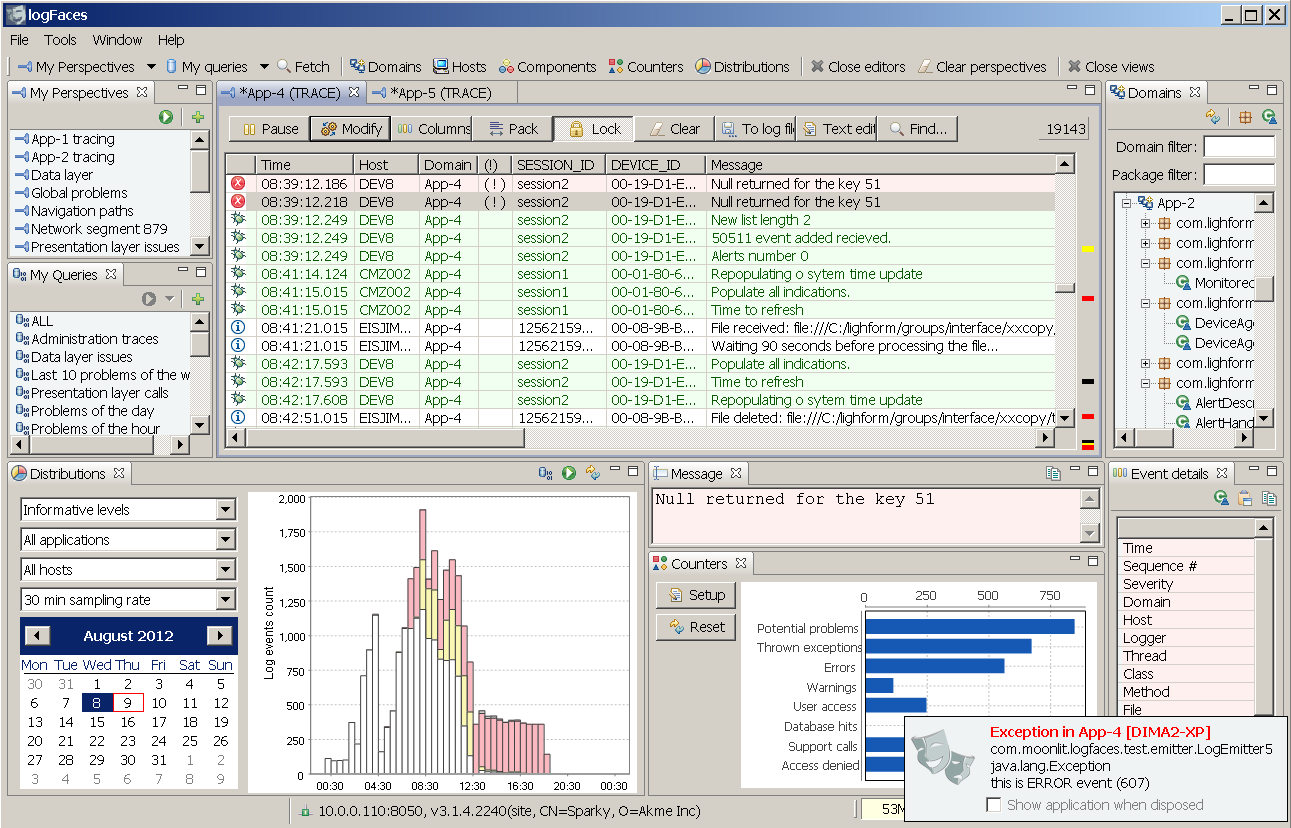 logFACES Enterprise Logging Suite 4.2.4 software screenshot