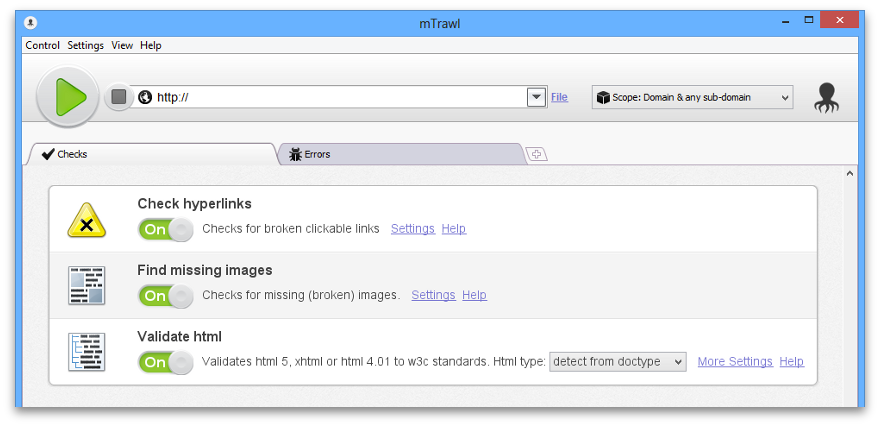 mTrawl 4.2 software screenshot